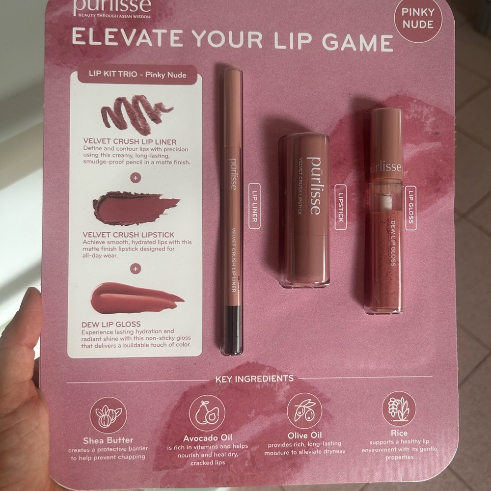 Purlisse Pinky Nude Lip Kit Trio
